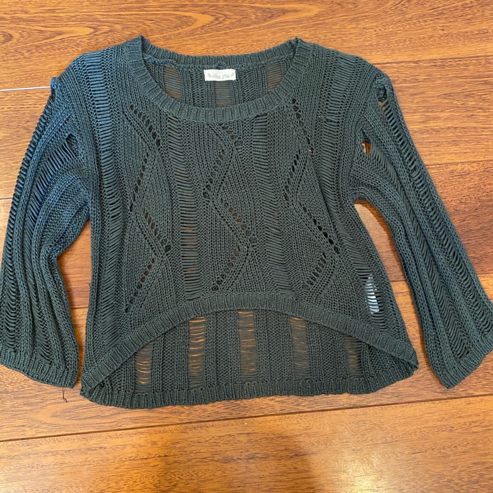 Gray knit sweater